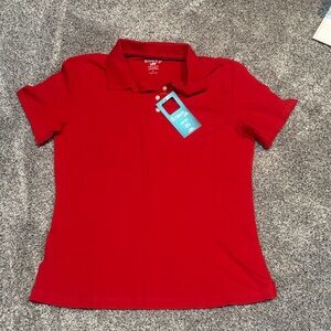 Lee Riders Women's Red Button Polo Shirt